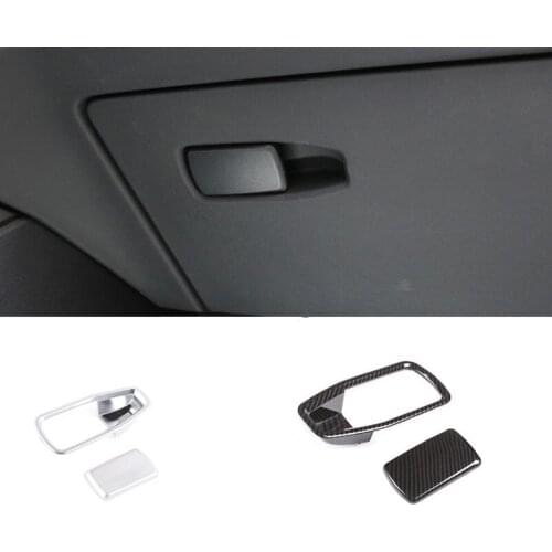 ABS Carbon Fiber Co-pilot Glove Box Handle Frame Decoration Cover Trim Interior Accessories For BMW 3 Series G20 G28 2019-2020