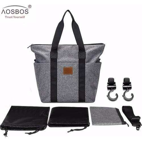 Aosbos Large Capacity Multifunctional Baby Nappy Bags New Waterproof Women Shoulder Bag High Quality Oxford Mummy Maternity Bag