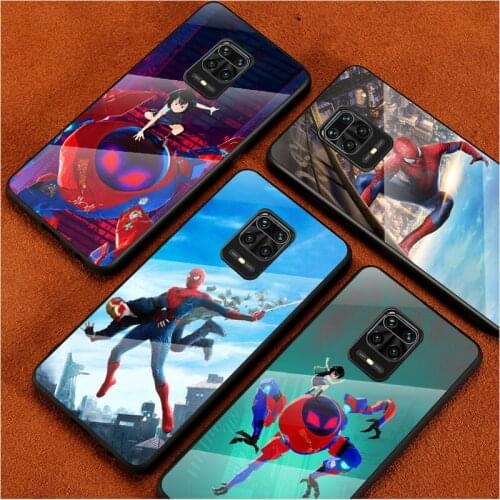 Marvel Spider on Air For Xiaomi Redmi Note 10 10S 9T 9S 9 8T 8 7 Phone Case Tempered Glass Hot New Shell Luxury Cove