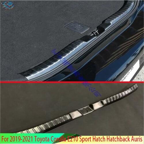 For 2019 Toyota Corolla Sport Hatch Hatchback Auris Stainless Steel Black Rear Trunk Scuff Plate Door Sill Cover Molding Garnish