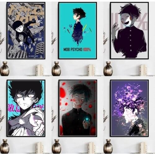 Home Decoration Hd Prints Painting Mob Psycho 100 Pictures Wall Art Modular Canvas Poster Anime Bedside Background No Framework