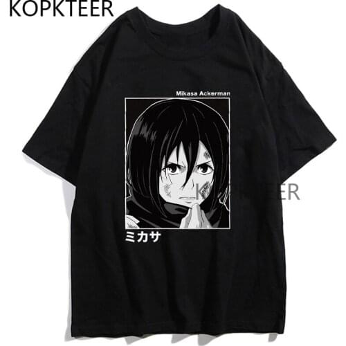 Mikasa Ackerman T Shirt Attack on Titan Graphic Manga Streetwear T Shirts Anime Cartoon Men Women Fashion T-shirts Harajuku Tops