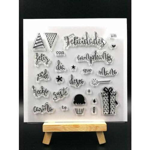 Spanish WORDS 1 Transparent Clear Silicone Stamp/Seal for DIY scrapbooking/photo album Decorative clear stamp sheets A579