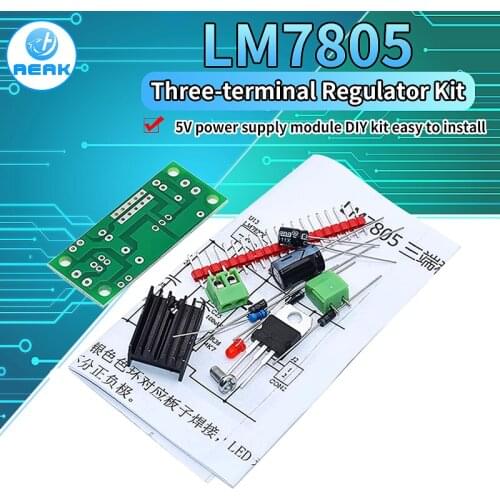 DIY KIT LM7805 L7805 DC/AC Three Terminal Voltage Regulator Power Supply Module 5V 6V 9V 12V Output Max 1.2A