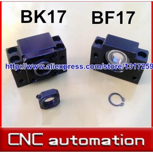 1pc BK17 and 1pc BF17 Ball Screw end support for SFU2505 SFU2510 CNC with nut deep groove ball bearing inside