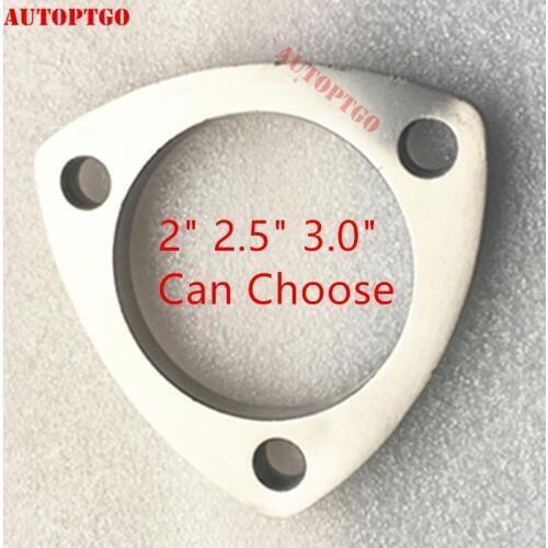 Stainless Steel Triangle 3 Bolts Muffler Exhaust Pipe Flange Gasket For 2" 2.5" 3" inch Car Refit Manifold Collector Tubes Pipes