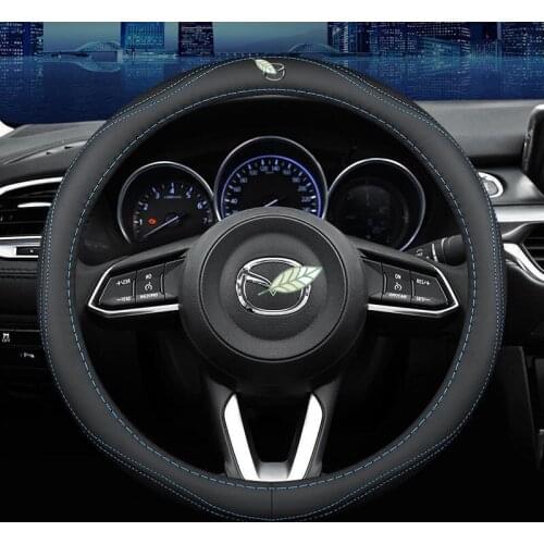 2021 New Leather Car Steering Wheel Cover For MAZDA CX-30 BT-50 CX-3 CX-5 CX-8 CX-9 MX-5 MAZDA2 MAZDA6 Car accessories