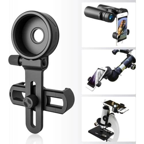 Upgrade Universal Cell Phone Adapter Bracket Clip Mount Soft Rubber Material for Binocular Monocular Spotting Scope Telescope