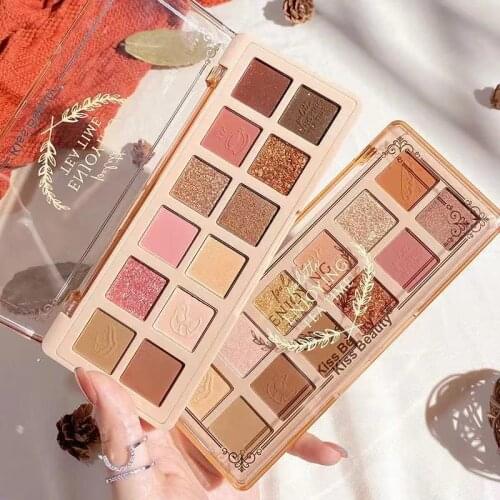 Eye Shadow Palette 12 Colors Shimmer Matte Glitter Pigmented Eye Shadow Palette Metallic Diamond Shiny Makeup Palette Cosmetic