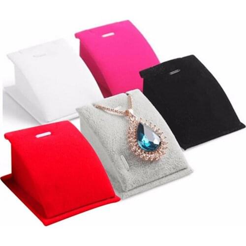 Portable Fashion Velvet Internal Hardboard Holder Necklace Pendant Chain Jewelry Display Stand Show Rack Jewelry Holder