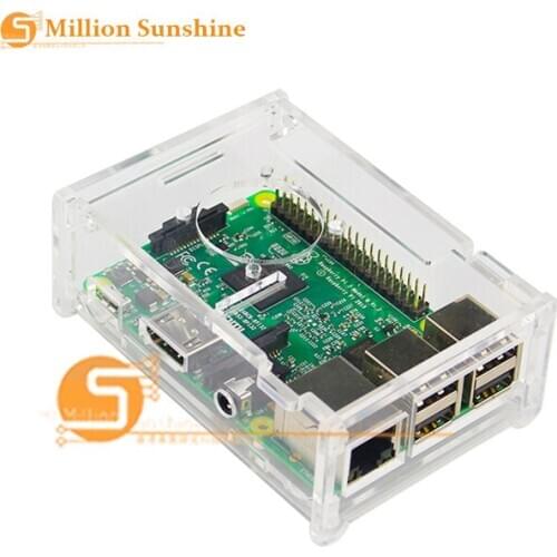 Raspberry PI 3 model B Transparent Acrylic Case Cover Shell Enclosure Box for Raspberry PI 2 Model B and Model B+ free shipping