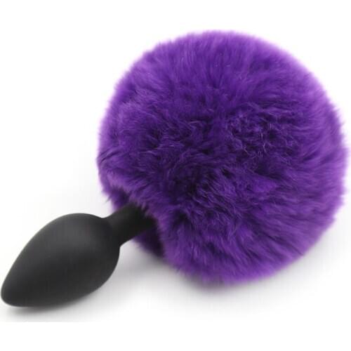 Dropship 18 Colors Soft Cute Rabbit Tail Silicone Fake Fur Anal Plug Sex Toys Fox Tail Anal Plug Dog Tails Slave Cosplay Toys