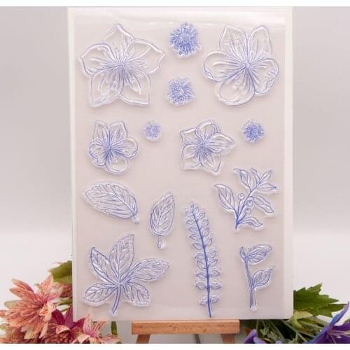 Christma Flower Transparent Clear Silicone Stamp DIY Diary Scrapbooking Card Craft