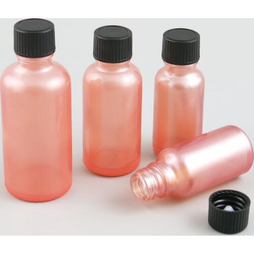 360 x 10ml 30ml 50ml 100ml Essential Oil Pink Glass Bottle With Cap For Liquid Reagent Pipette Refillable Bottle Cosmetic Vials