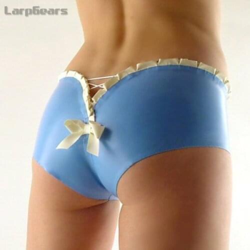 Handmade New Arrivals Womens Lovely Shorts Latex Rubber Fetish Underwear / knickers Plus Size