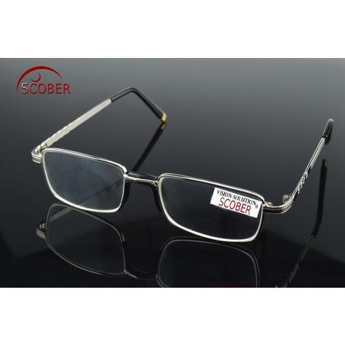 = SCOBER =Two Pairs Full-Rim Natural Crystal Lenses Alloy Comfortable Nose Pad Reading Glasses +1 +1.5 +2 +2.5 +3 +3.5 +4