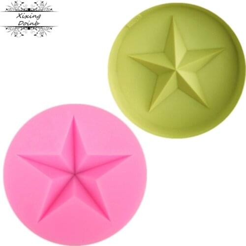 DIY five pointed star shape silica gel mold sugar craft chocolate mold cake decoration kitchen utensils mold