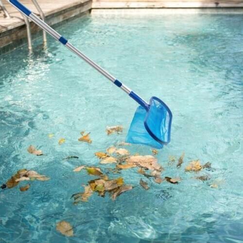 Swimming Pool Accessories Skimmer Net With Adjustable Detachable Telescopic Pole Deep Bag Net Water Surface Debris Cleaning Net