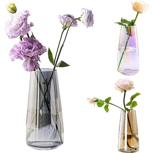Flower Glass Vase for Decor Home Handmade Modern Large Flower Vases for Centerpieces Living Room Kitchen Office