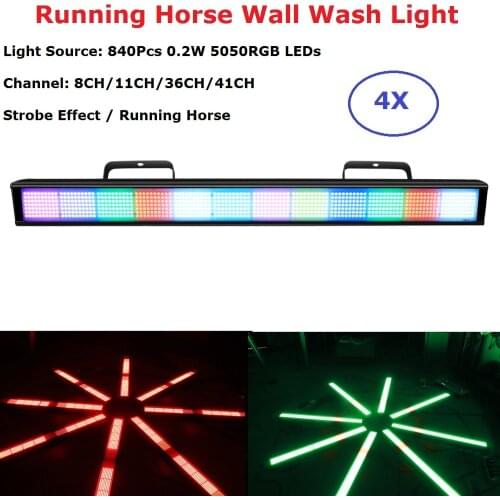 Super LED Strobe Light 840LEDS 0.2W RGB 3IN1 LED Flashlight DMX 512 Controller LED Bar Wall Wash Light Dj Lighting Effect Club