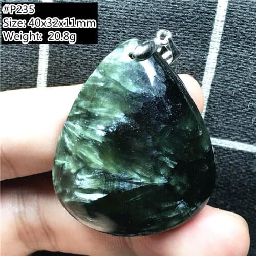 Top Natural Green Seraphinite Stone Pendant Jewelry For Women Men Healing Lucky Crystal 40x32x11mm Beads Silver Gemstone AAAAA