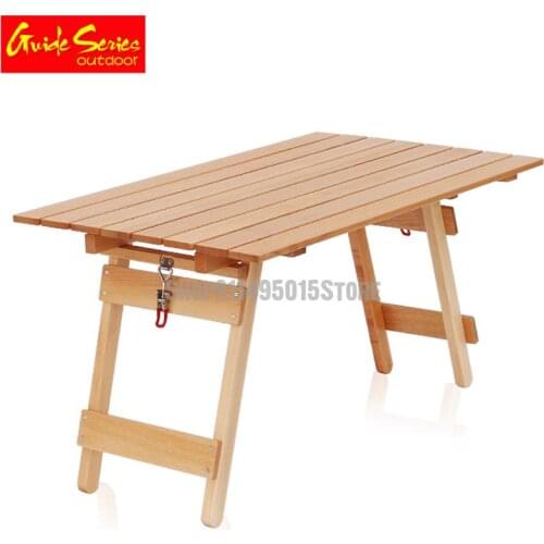 Outdoor Folding Table Portable Table Camping Barbecue Picnic Table Self Driving Tour Family Courtyard Solid Wood Table