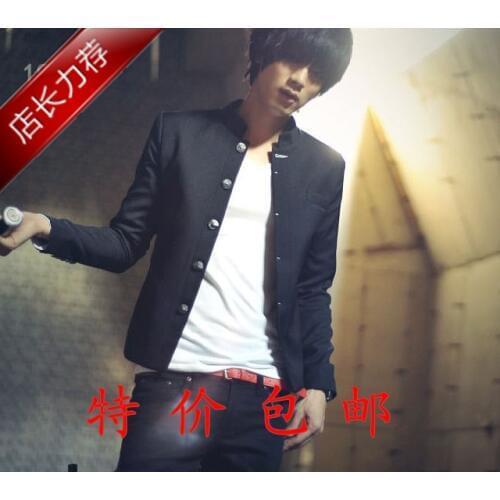 Spring male blazer school uniform blazer slim stand collar chinese tunic suit