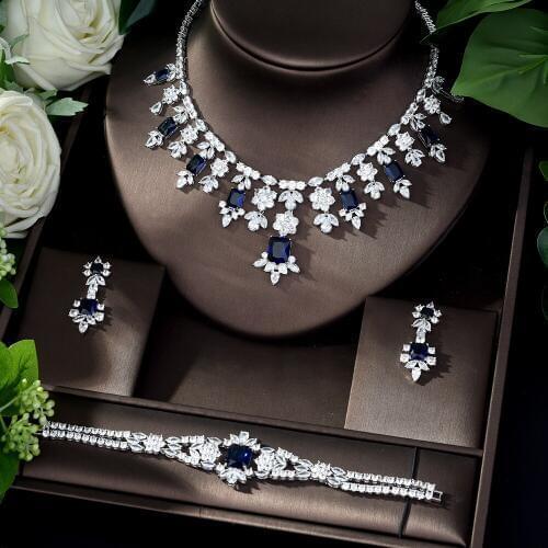 HIBRIDE Jewelry Sets Bridal 4pcs Ladies Wedding Party Accessories Fashion With AAA Cubic Zircon Vintage Dubai Jewelry Set N-561