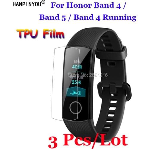 3 Pcs For Honor Band 4 Band 5 / Band 4 Running Smart Band Wristband Full Cover Soft TPU Film Explosion-proof Screen Protector