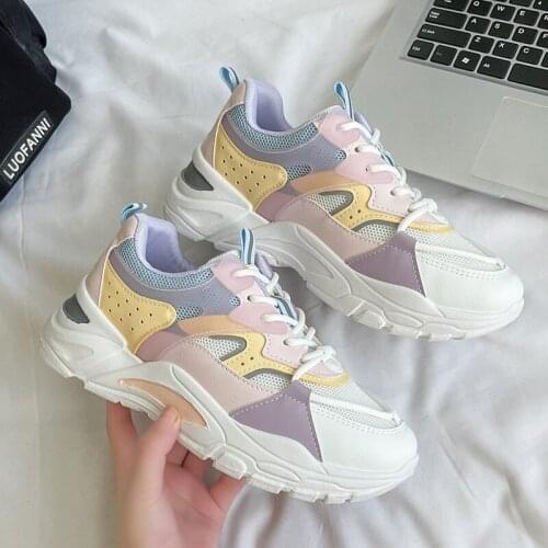 Woman Shoes Womens Chunky Sneakers Platform Casual Sport Shoes Vulcanized Tennis Female Basket Femme Thick Bottom Daddy Shoe