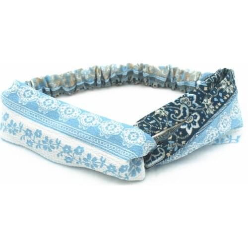 1Pc Fashion Bohemian Hairbands Print Headbands For Women Girls Retro Cross Knot Turban Bandanas Ladies Headwear Hair Accessories