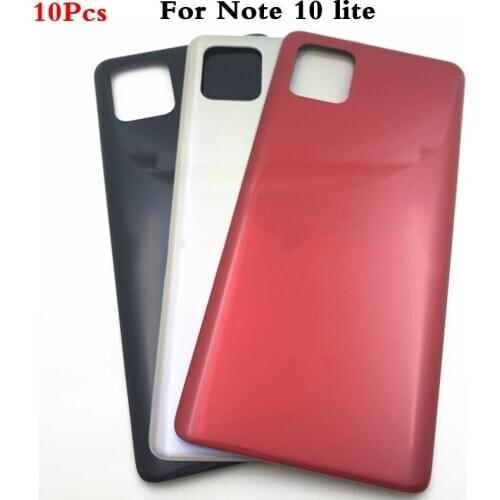 10Pcs Back Cover 6.7" For Samsung Galaxy Note 10 Lite N770F/DS N770F/DSM Phone Panel Housing Frame Case Rear Battery Door + Logo