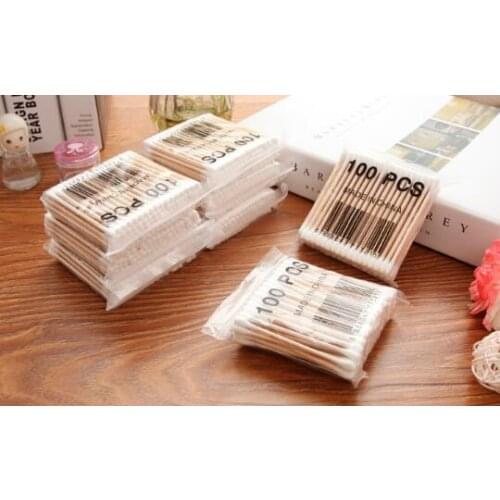 100pcs/Pack Bamboo Cotton Buds Cotton Swabs Medical Ear Cleaning Wood Sticks Makeup Health Tools Tampons Cotonete