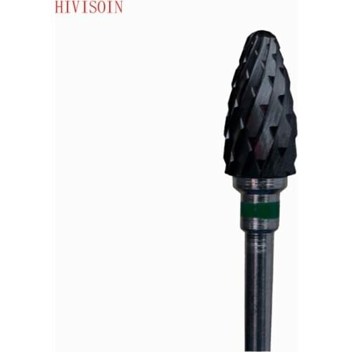 15Pcs- Black Zirconia Ceramic Dental Lab Burs - Bullet Shape -Cross cut (1301.060)