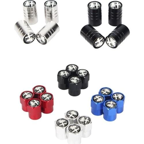 4pcs Car Tire Wheel Valve Stem Caps for Alfa Romeo Giulia Stelvio Brera 147 156 159 166 Giulietta Car-styling Auto Accessories