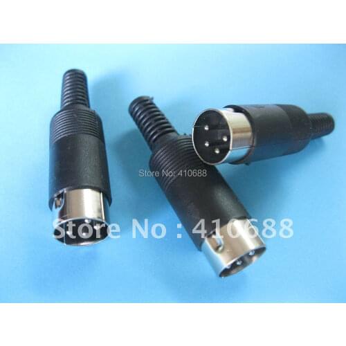 500 Pcs Per Lot 4 Pin DIN Plug Connector with Plastic Handle Male Hot Sale High Quality