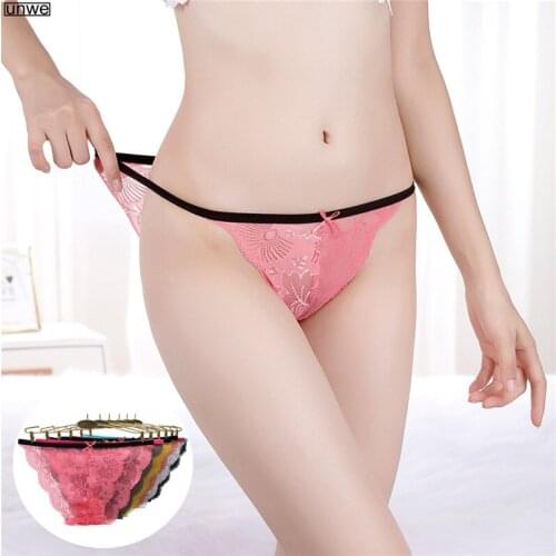 6 Pcs Sexy Transparent Lace Ladies Sexy Underwear Elastic Thin Waistband Womens Hollow Briefs Sweet Girls Lingerie