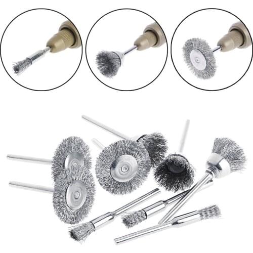 9 Steel Brush Wire Wheel Brushes Die Grinder Rotary Electric Tool for Engraver