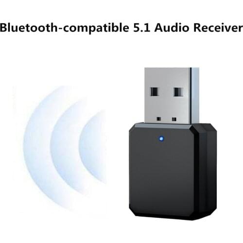 Bluetooth 5.1 Audio Receiver Dual Output AUX USB Stereo Car Hands-free Call Built-in Microphone Mic Wireless Adapter