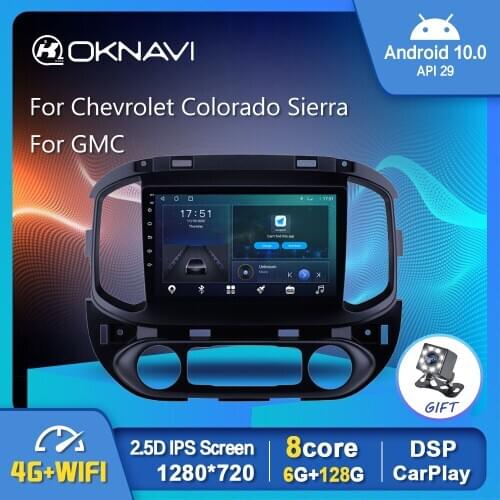 OKNAVI Android 10.0 Car Radio For Chevrolet Colorado Sierra GMC 2014-2018 GPS Stereo Auto Player Carplay DSP 1280*720P Video Out