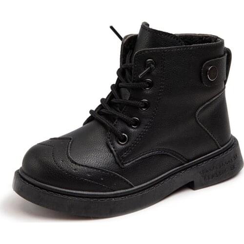 JINJIN-WW30 Children Plush Warm Shoes For Boys And Girls Kids Martin Boots Autumn Winter Toddler Baby Soft Bottom Short Boots