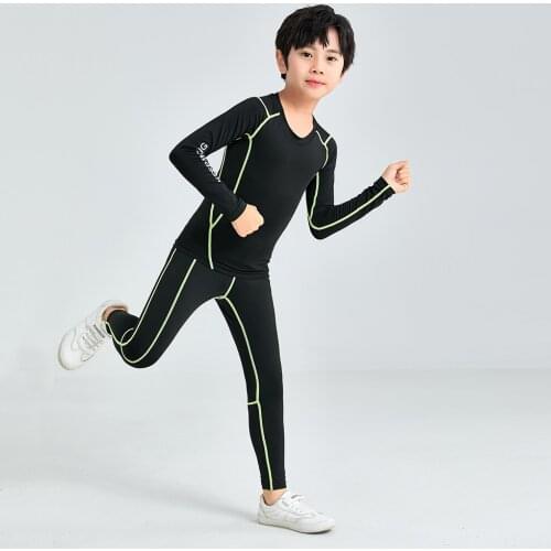 Childrens Sports Suit, Compression Tracksuit for Children, Running, Training, Exercise, Boys Basketball Football Jersey