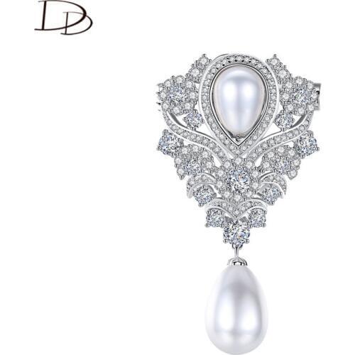 DODO Vintage Badge Brooches Delicate Office Style Brooch for Women AAA Zircon & Simulated Pearl Fashion Jewelry Wholesale20E15