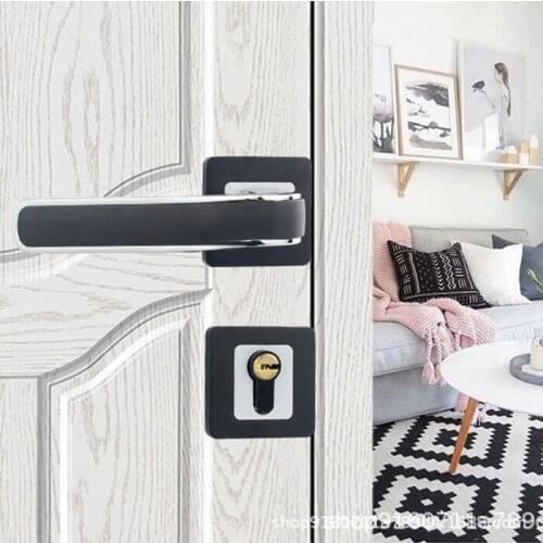 Indoor split lock black door lock silent lock bedroom lock wooden door lock home door lock room door handle magnetic suctionlock