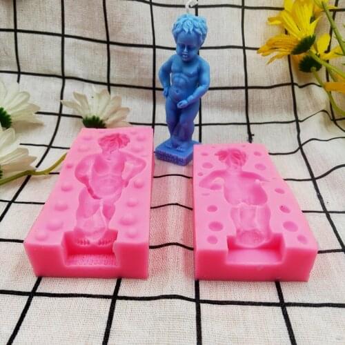 Manneken Pis Candle Mold Naked Little Boy Pee Pee Silicone Candle Mold