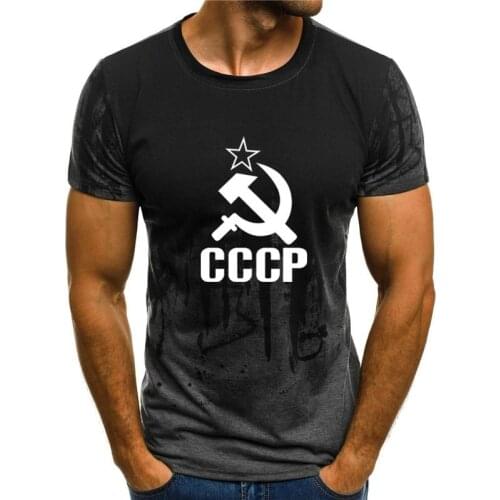 Graphic t shirts mens Sport t-shirts Summer CCCP Russia T-shirt Male Soviet Soviet Mens Short Sleeve alt Tees O Neck Top