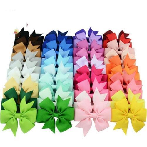 High Quality Grosgrain Ribbon Hair Bow Tie WITH/WITHOUT Clip Kids Hairpin Headwear Bowknot Accessories