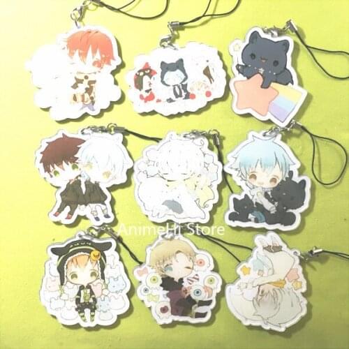 Game DRAMAtical Murder Keychain Bag Pendant Figure Doll DMMD Seragaki Aoba Ren koujaku Clear Acrylic Keyring for Gift