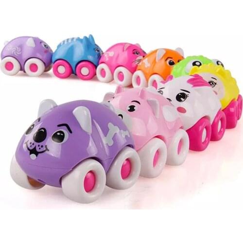 3Pcs Push Sliding Car Magnetic Connection Toys Baby Cute Animal Track Railway Vehicles Educational Kids Classic Kids Toy Gifts