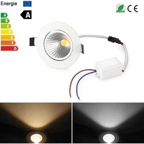 Konesky Super Bright Dimmable Led downlight Light COB Ceiling Spot Light 5W AC 200-245V Ceiling Recessed Lights Indoor Lighting